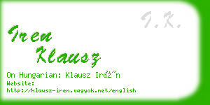 iren klausz business card